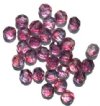 25 8mm Faceted Tri Tone Crystal/Cranberry/Montana Firepolish Beads